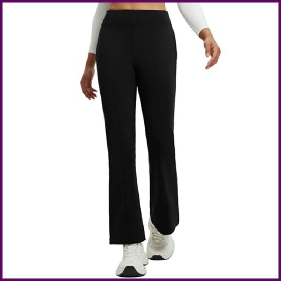 Fleece Lined Flare Yoga Pants Winter Thermal Bootcut Leggings Warm - Picture 2 of 8
